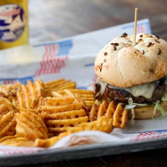 image of Mushroom Swiss Burger