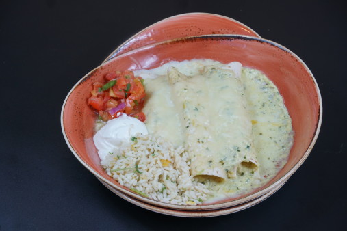 image of Cilantro Cream Chicken Enchiladas