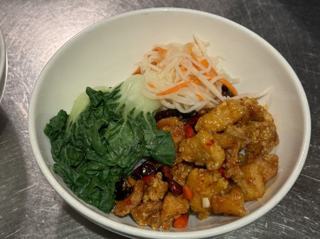 image of Spicy Orange Chicken, Bok Choy, Slaw & Jasmine Rice Bowl