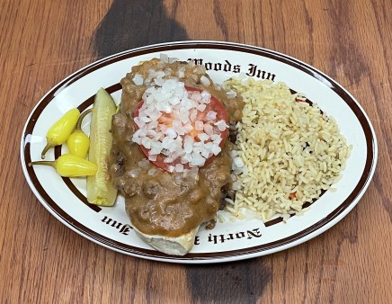 image of North Woods Sirloin Burger with Chili and Onions