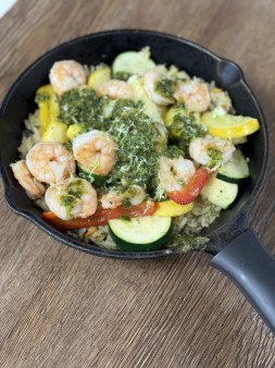 image of Seasonal Skillet with Sauteed Shrimp