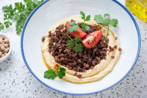image of Hummus with Ground Beef