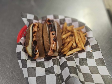 image of BASKET COMBO- TWO Hot Dogs & A Basic Side
