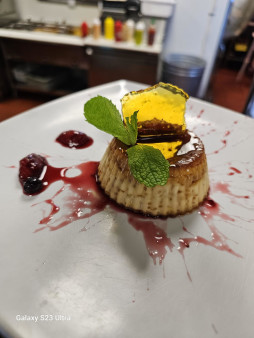 image of Homemade Flan w/ Ice Cream