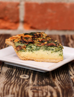 image of Spinach Mushroom Quiche Slice
