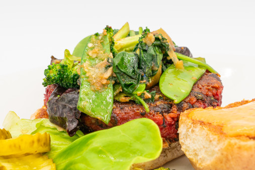 image of Black Bean, Beet, & Walnut Burger