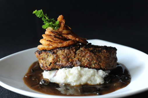 image of GRILLED MEATLOAF (with portobello demi-glace)