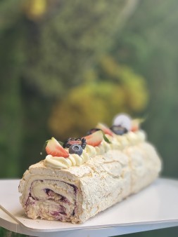 image of Gluten free triple berry roll cake