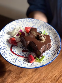 image of Texas Shaped Chocolate Mousse Cake 