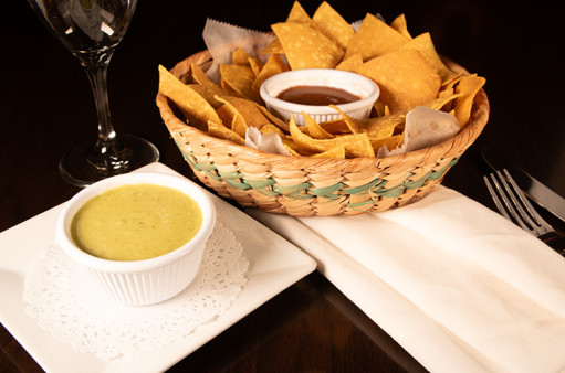 image of Tortilla Chips, El Sazon Salsa Duo