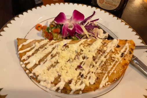 image of Market Vegetables Quesadilla With Homemade Corn Tortilla