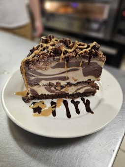 image of Choc. PB Cup Ice Cream Cake Slice