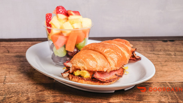 image of Croissant Breakfast Sandwich w| Fresh Fruit cup
