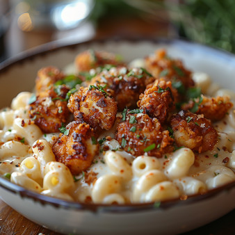 4 Cheese Fried Chicken Mac & Cheese
