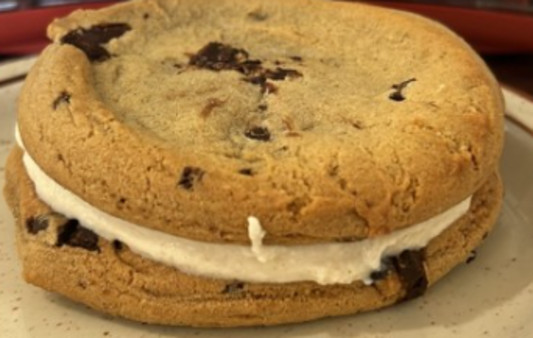 image of "The Godfather" Chocolate Chip Cookie Sandwich with Cinnamon Vanilla Cannoli Cream