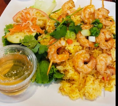 image of R21. Grilled Shrimp Skewer W/Fried Rice 