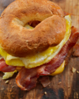 image of Bagel with egg, bacon, and cheese