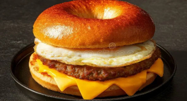 image of Bagel with egg, Sausage, and cheese