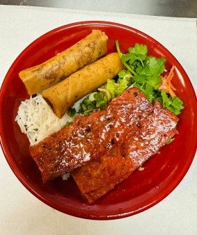 image of Grilled Viet Pork Sausage, Eggrolls  Vermicelli