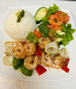 image of R11. Com Garlic Pepper Shrimp W/Rice