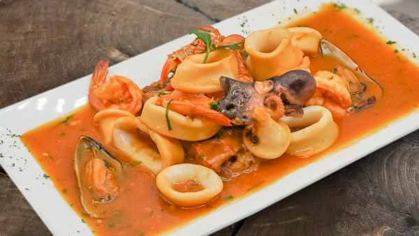 image of Pez a lo Macho / Fish with Seafood Sauce