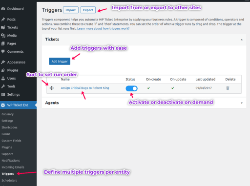 Trigger Automatic Actions on Support Tickets Based on Specific Events