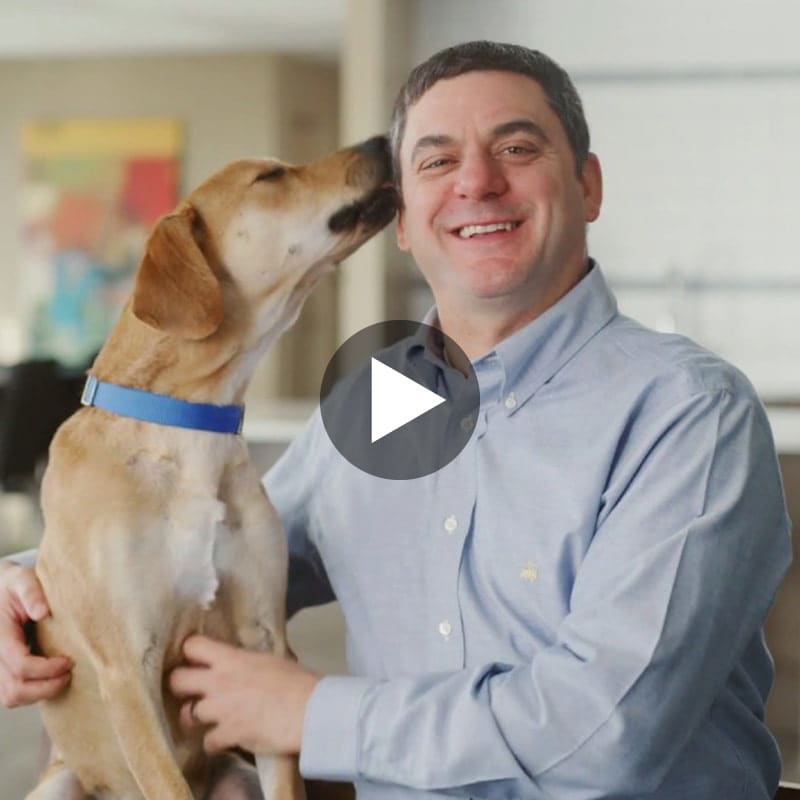 adam boyko with dog talking about how dog dna works
