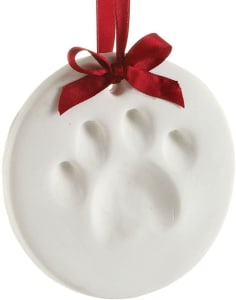 dog pawprint christmas ornament