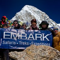 A group of Embark hikers on Kala Patthar.