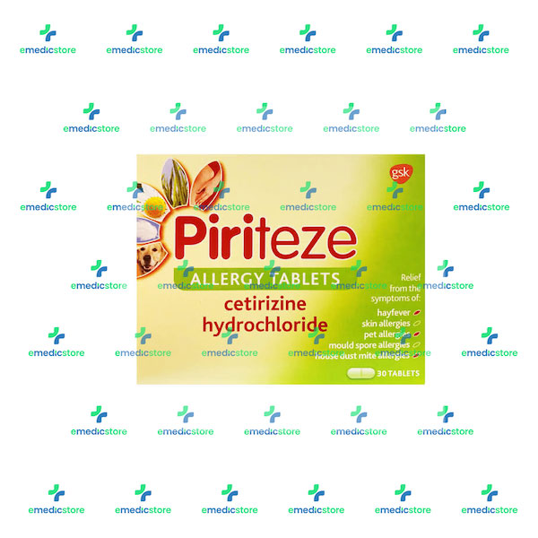 PIRITEZE ALLERGY CETRIZINE HCL X30TABLETS