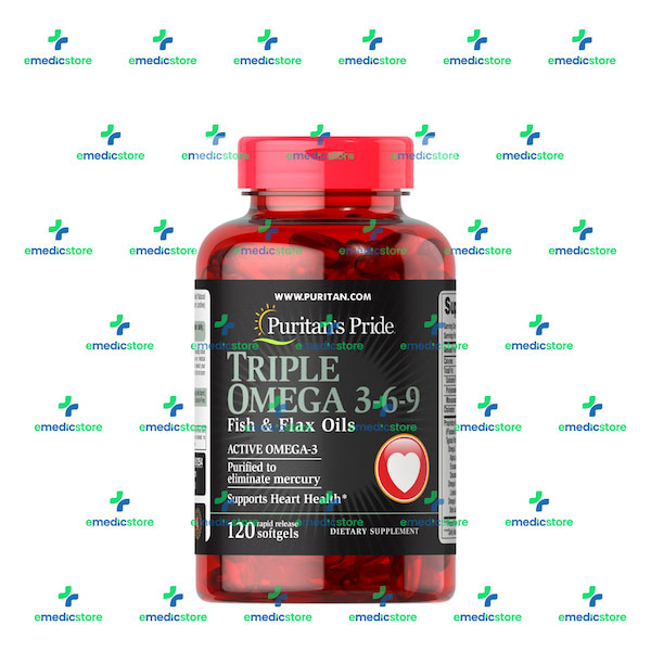 PURITAN'S PRIDE TRIPLE OMEGA-3-6-9 FISH AND FLAX OIL 120SOFTGELS