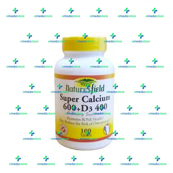 NATURE'S FIELD SUPER CALCIUM 600 + D3 400 BY 100TABLETS