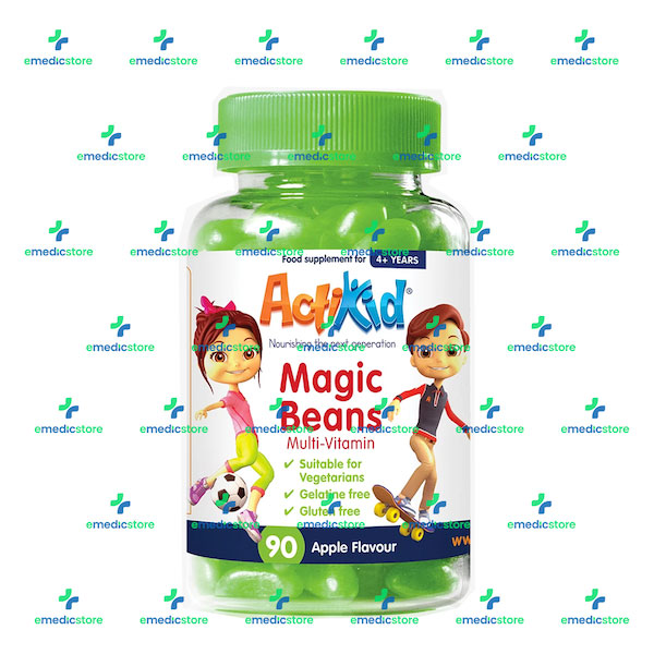 ACTIKID MAGIC BEANS APPLE FLAVOUR BY 90 TABLETS PACK OF 3