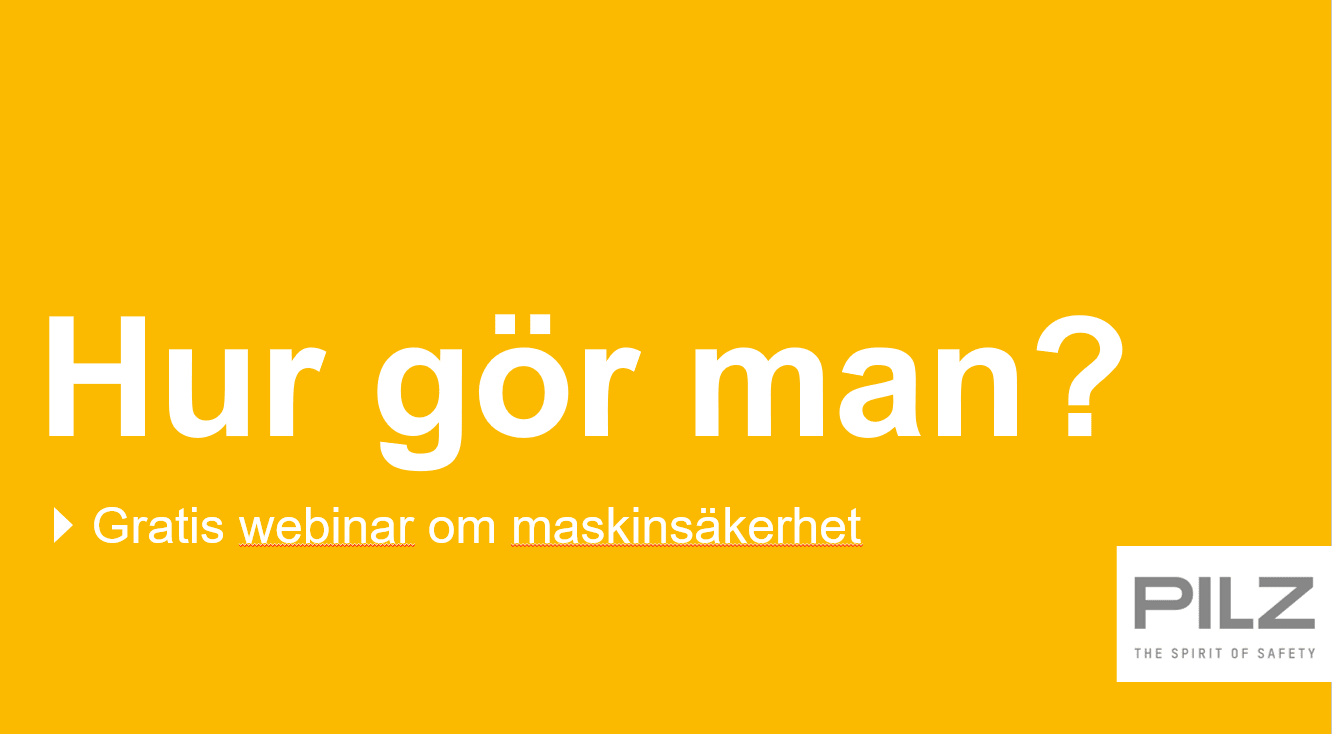 Gratis webinar om maskinsäkerhet