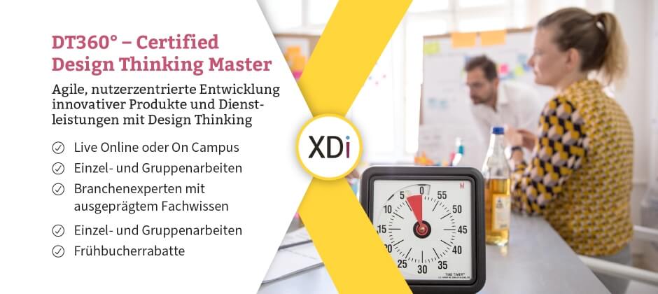 Seminar DT360° – Certified Design Thinking Master, Live Online oder On Campus