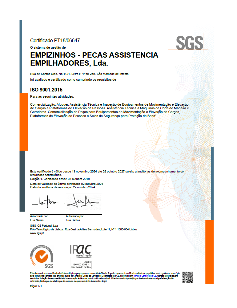 Certificação SGS