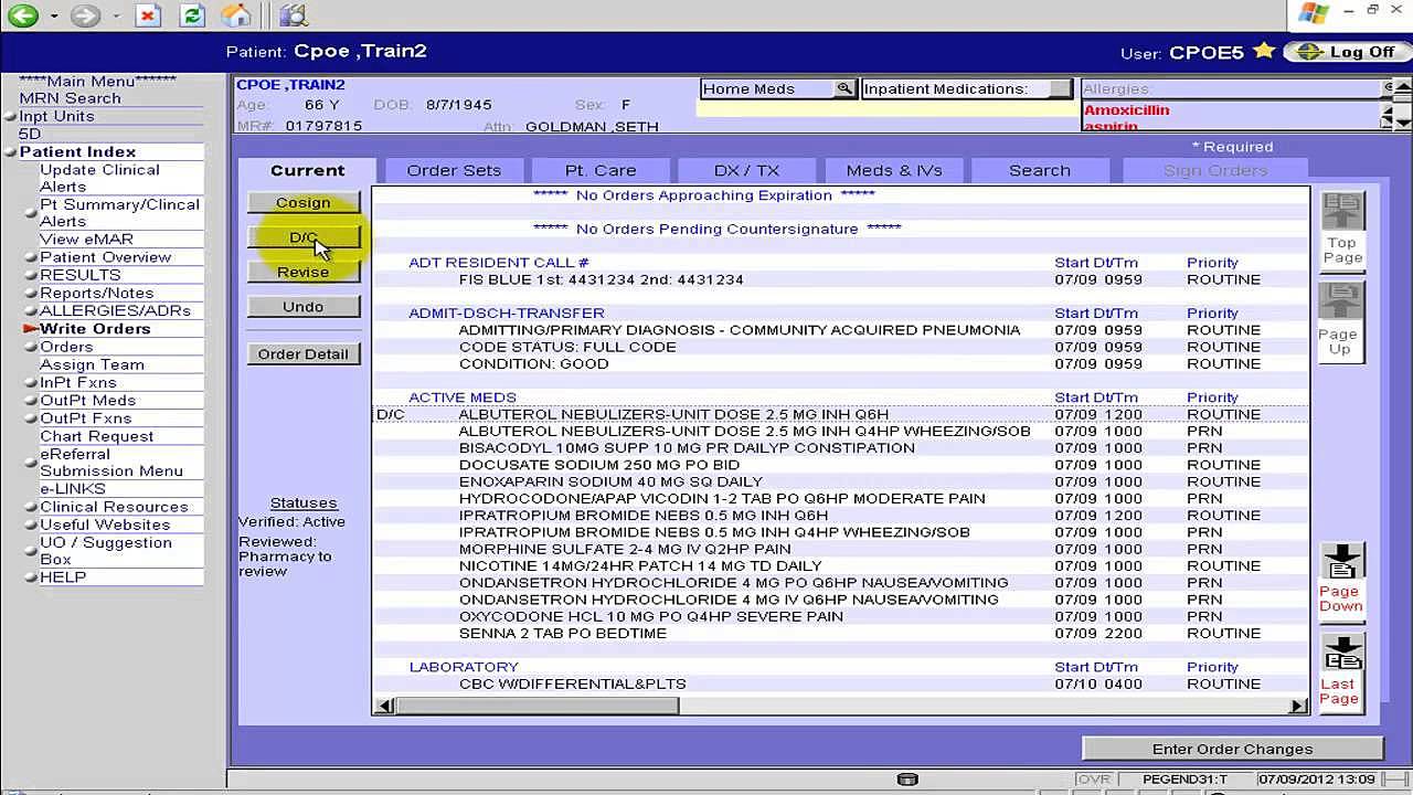 Cerner Computer Charting System