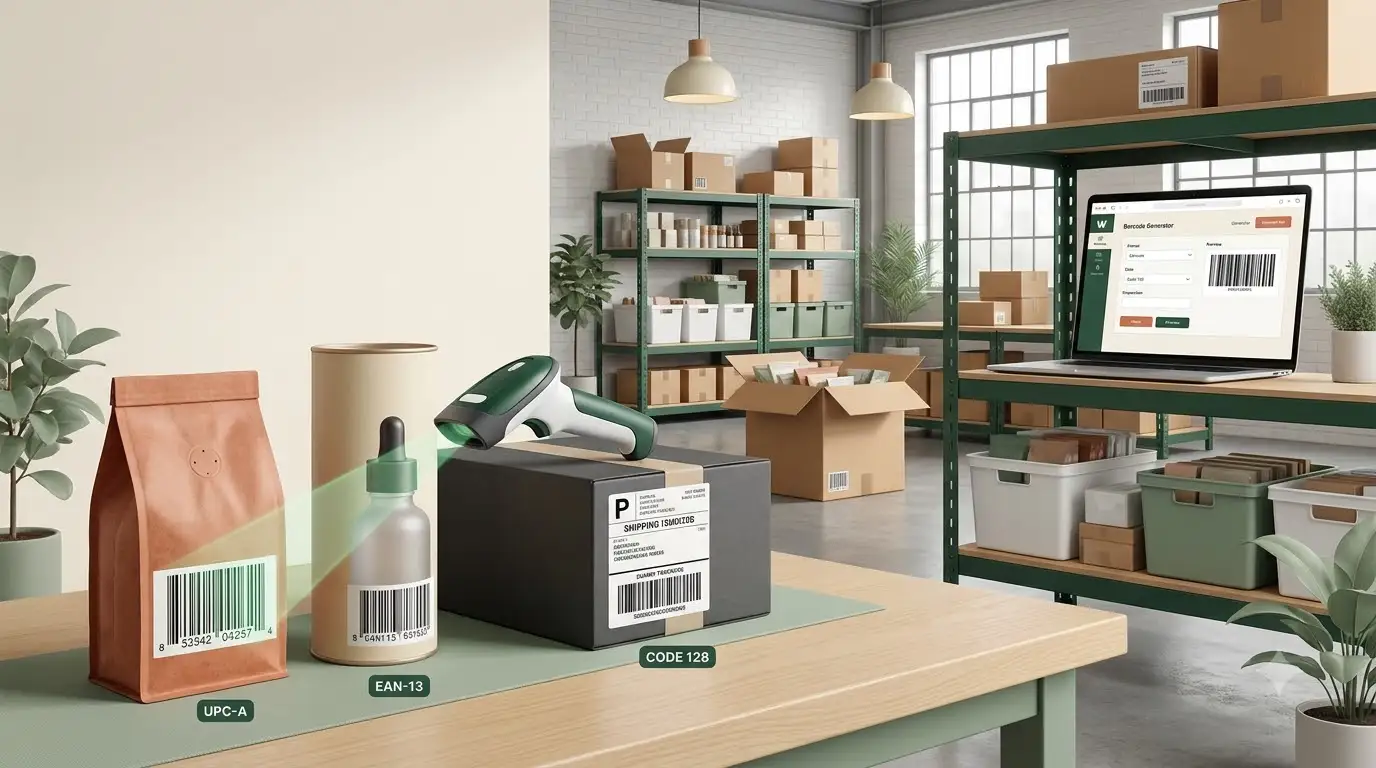 Handheld scanner scanning a product barcode for retail and inventory