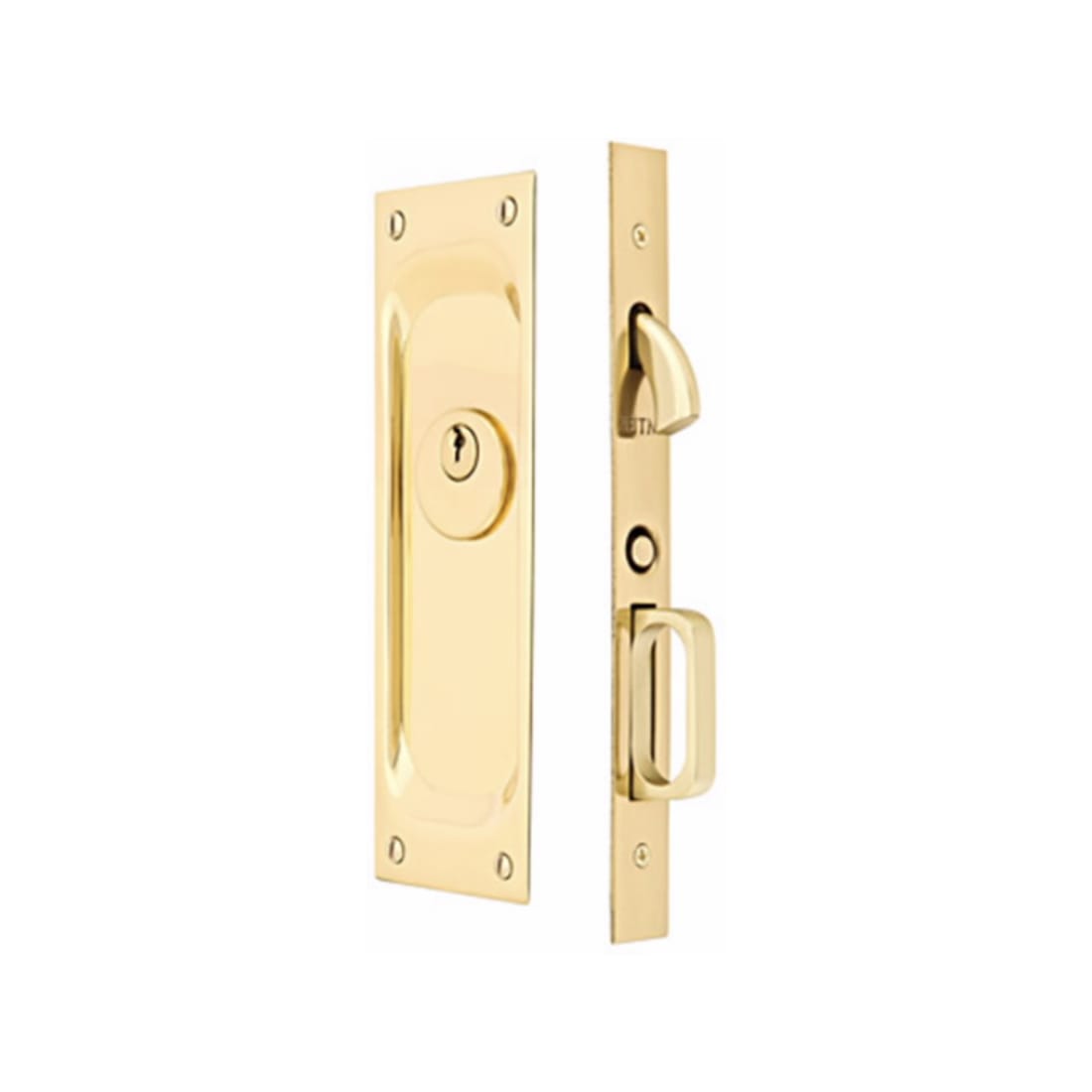 Emtek 2102US4 Satin Brass Privacy Pocket Door Lock