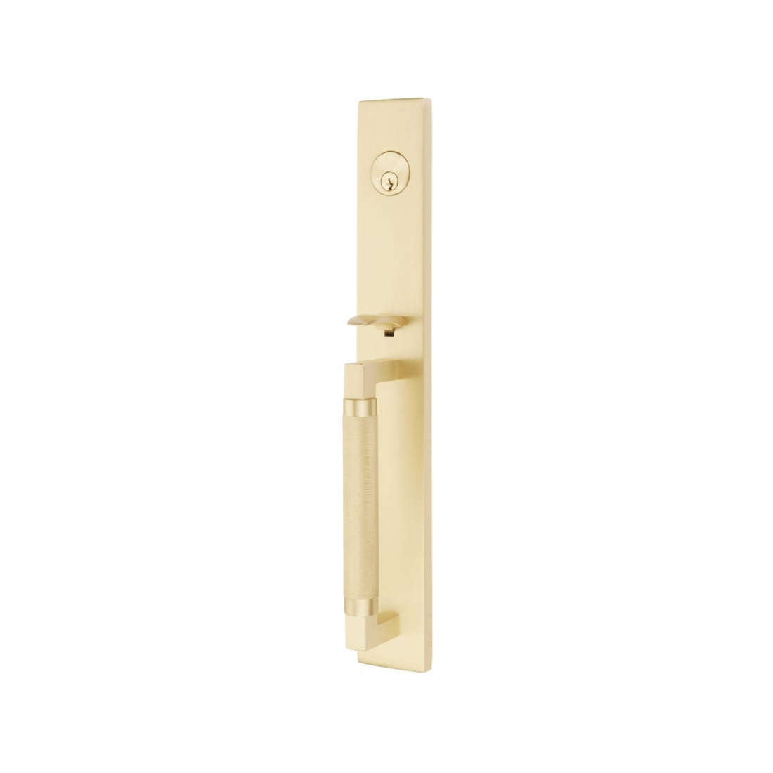 Emtek 8035WUS4 Dummy Pair.7Â Wilshire Sideplate. Waverly Knob. Satin Brass  [8035WUS4] - $185.64 : LuxHome, Discount Plumbing and Hardware