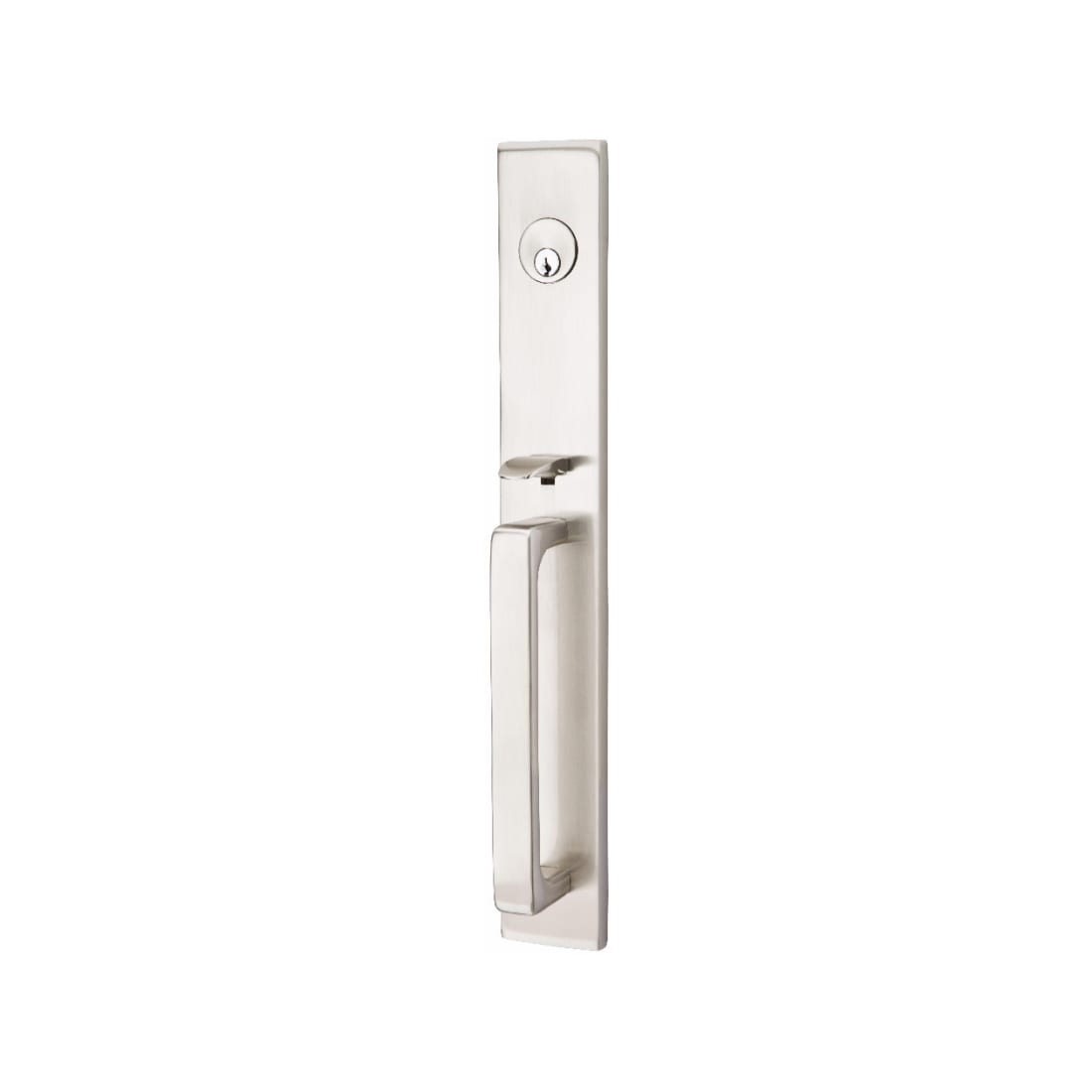 Emtek 5312US4 Satin Brass Modern Rectangular 2-Point Single Cylinder Key In  Lockset