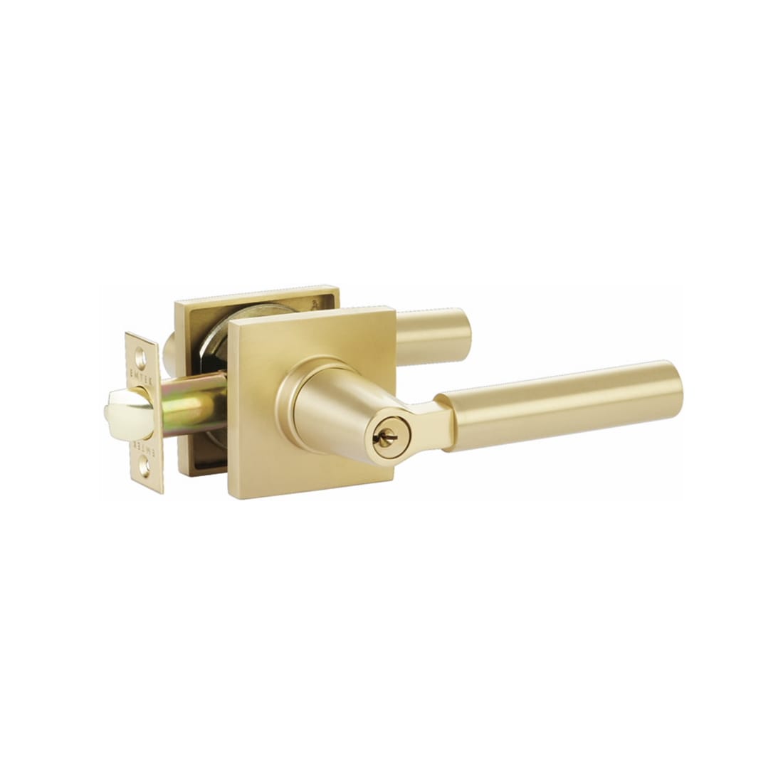 Transitional Heritage Monolithic Entry set with L-Square Tribeca Lever, EM4717LSTR