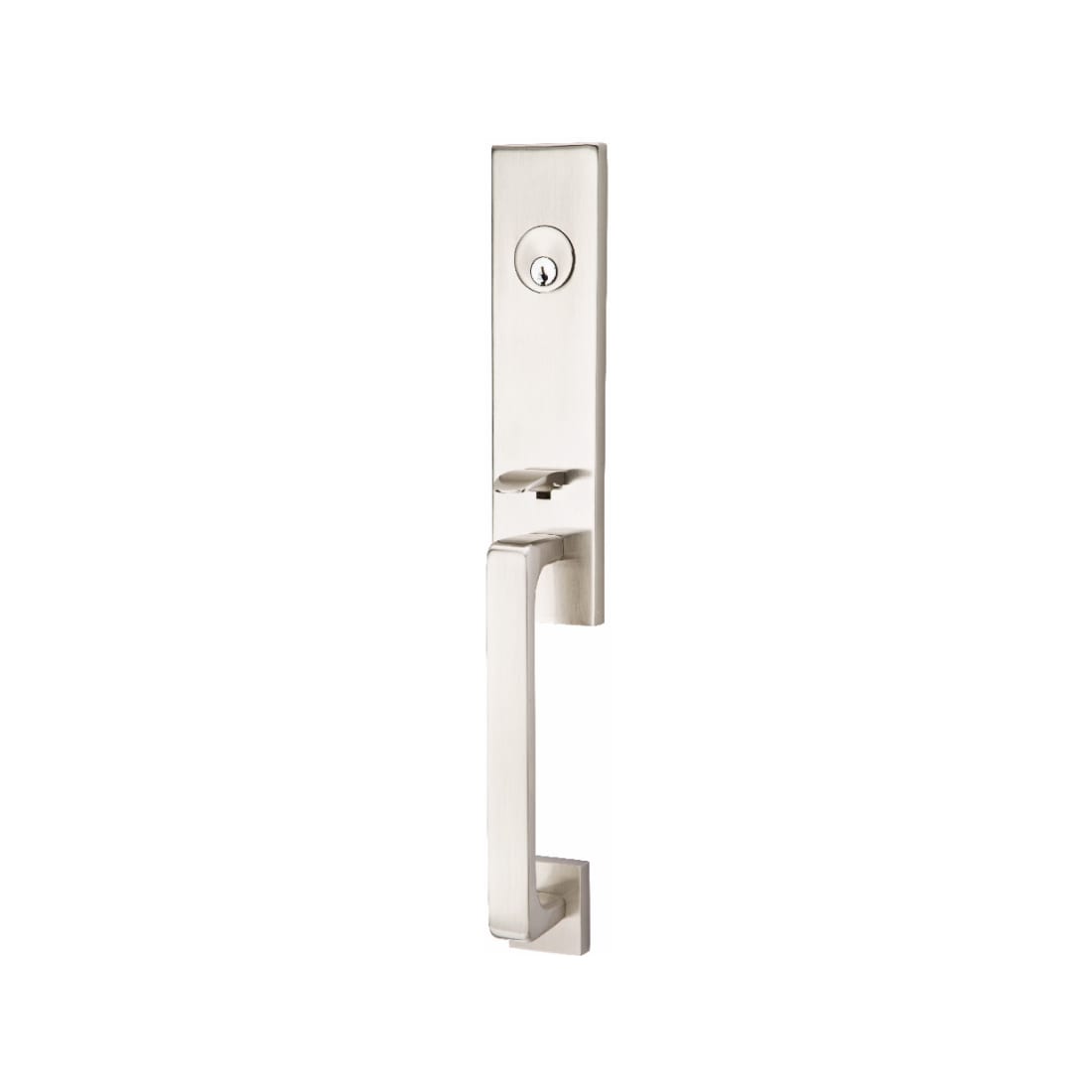 EMTEK Mormont Mortise Entry Set with Matching Finish Windsor Crystal Knob  Choice of Left/Right Handing Available in Finishes F20334750WSRHUS4 