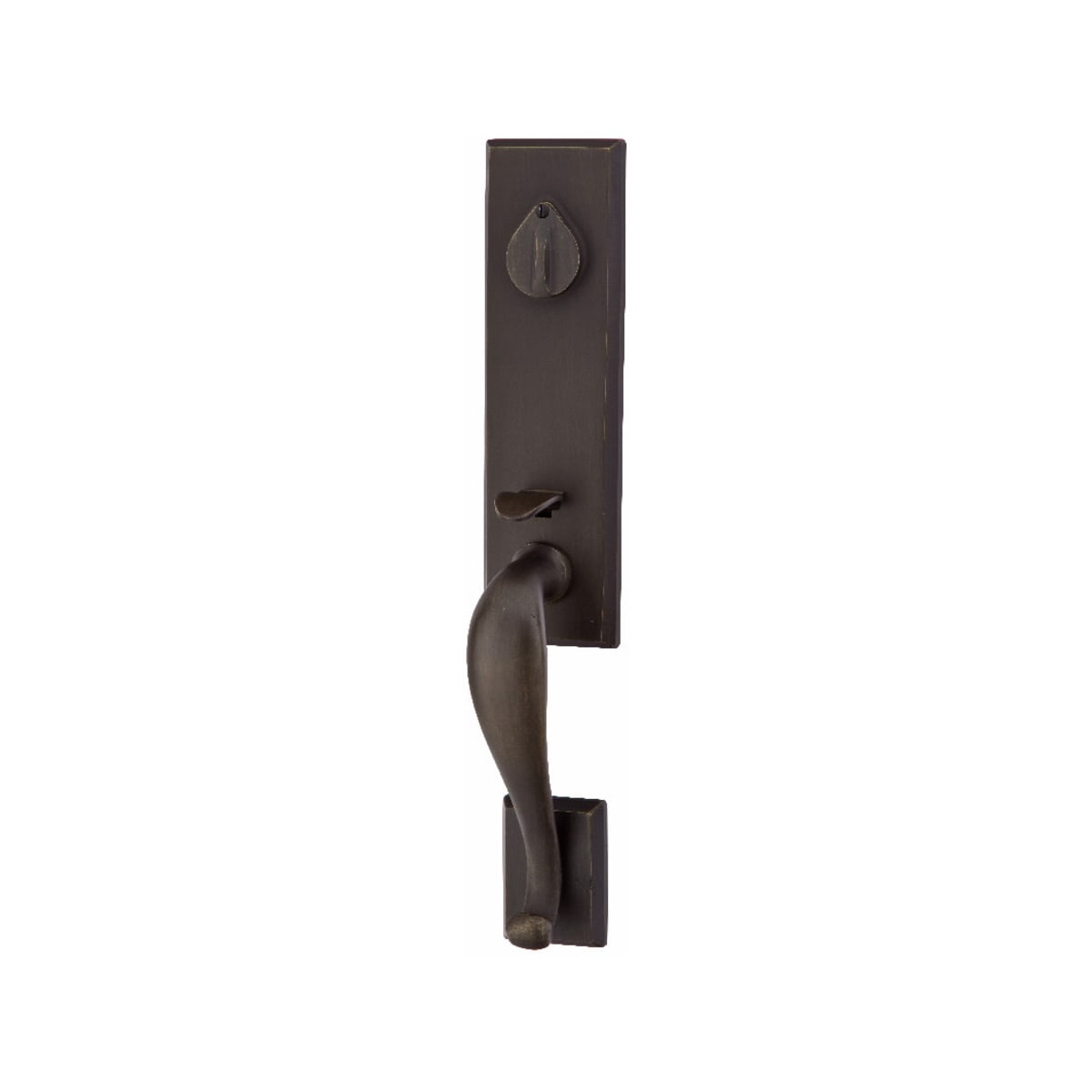 Emtek Rustic Modern Rectangular Monolithic Entrance Handleset