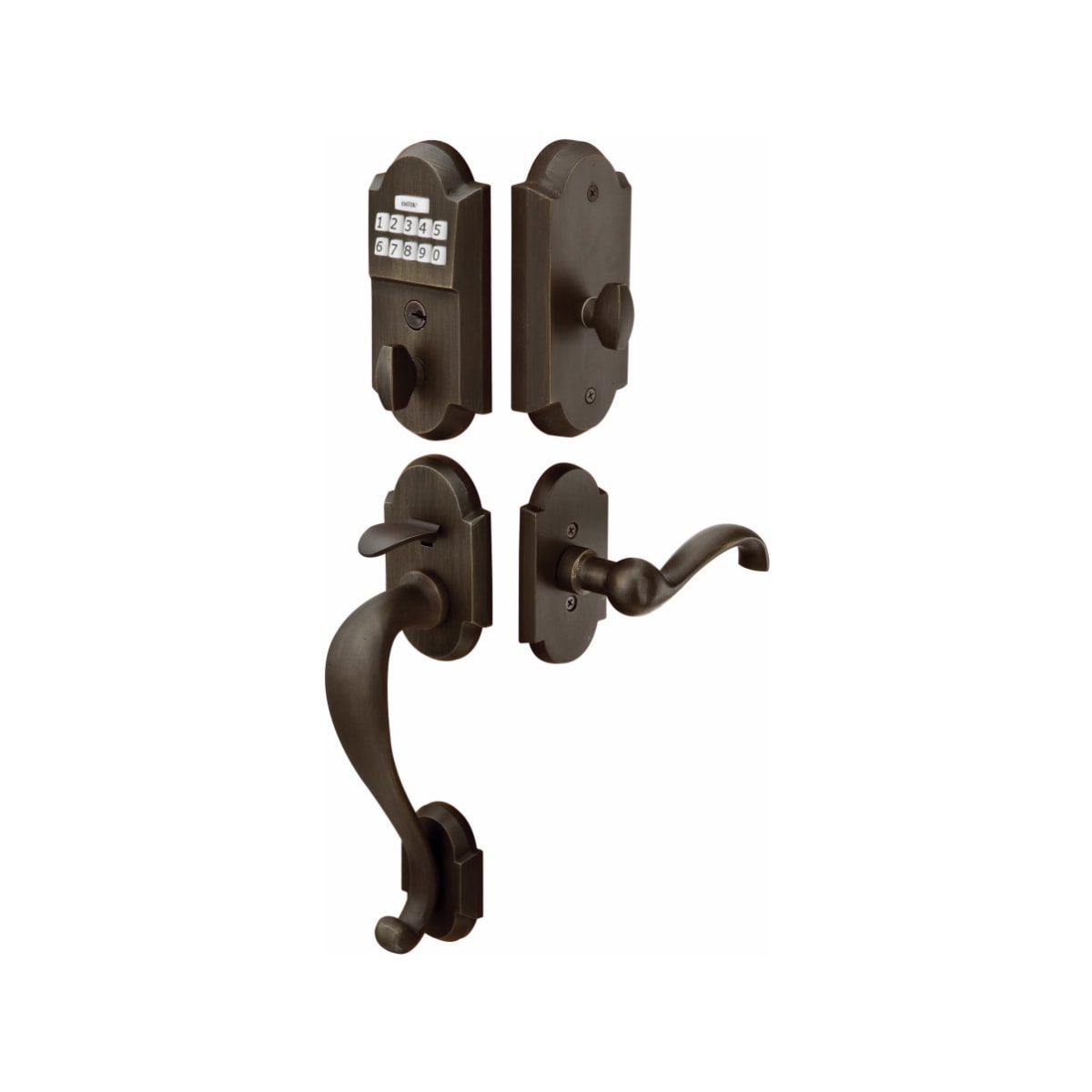 Emtek Greeley Sandcast Bronze Entry Door Handle - Shop Entry Set Door Locks  Homestead Hardware.com