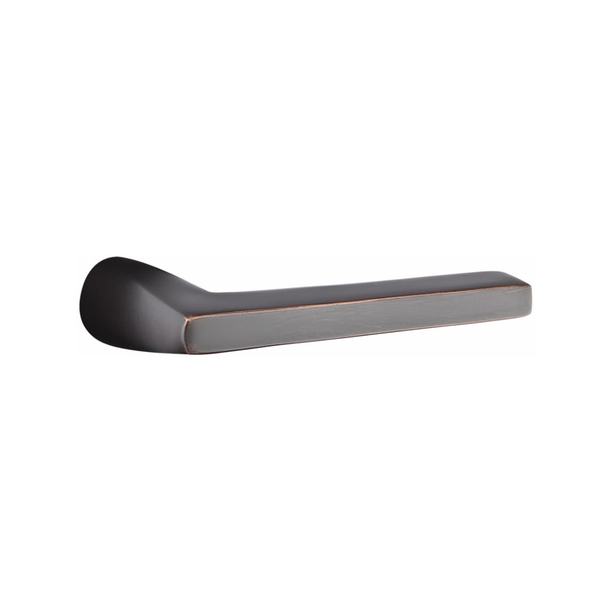 Brass Modern Hardware Collection - Privacy Helios Left Handed Door Lever  With Modern Rectangular Rose in Oil Rubbed Bronze by Emtek Hardware -  5212234HLOLHUS10B