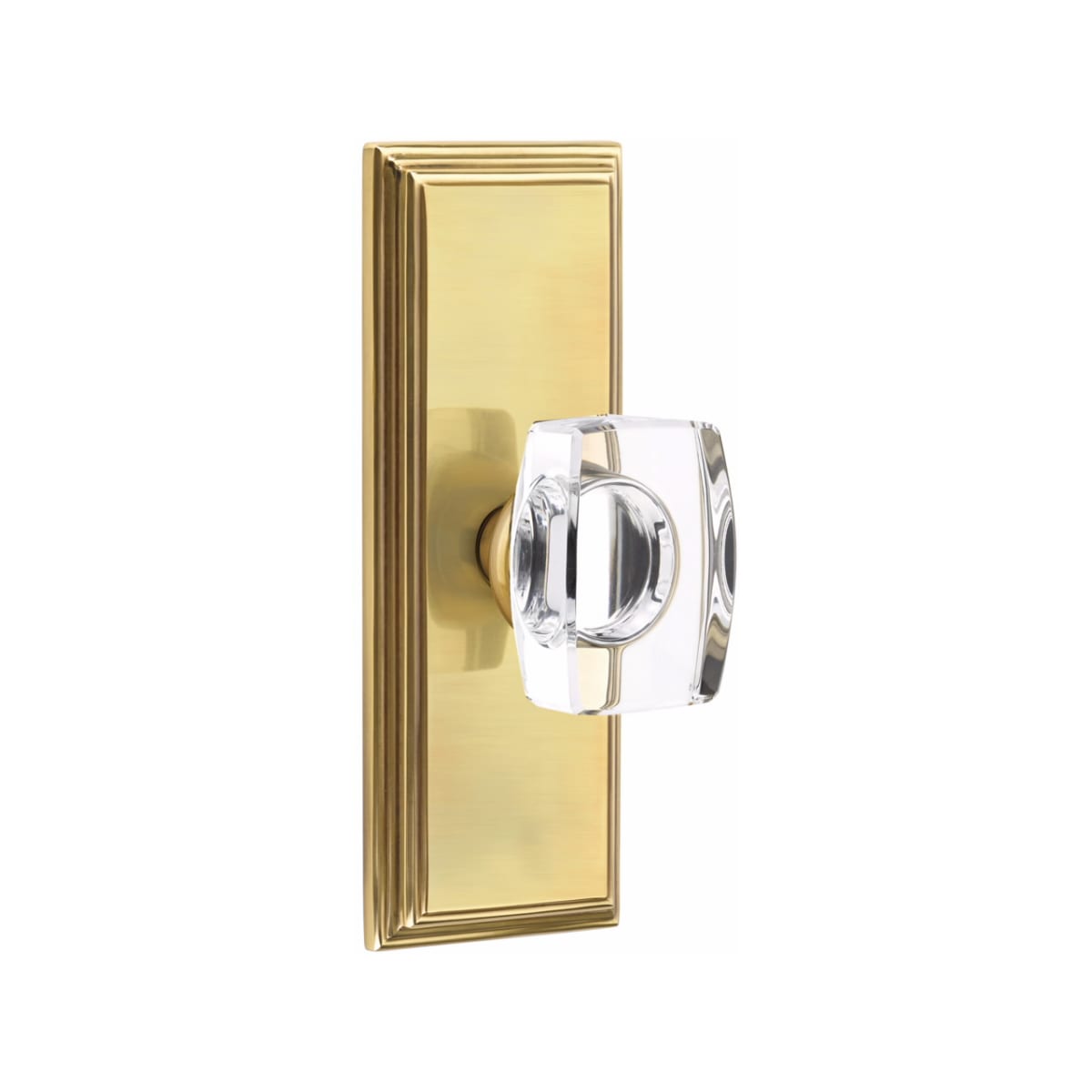 Emtek 8035WUS4 Dummy Pair.7Â Wilshire Sideplate. Waverly Knob. Satin Brass  [8035WUS4] - $185.64 : LuxHome, Discount Plumbing and Hardware