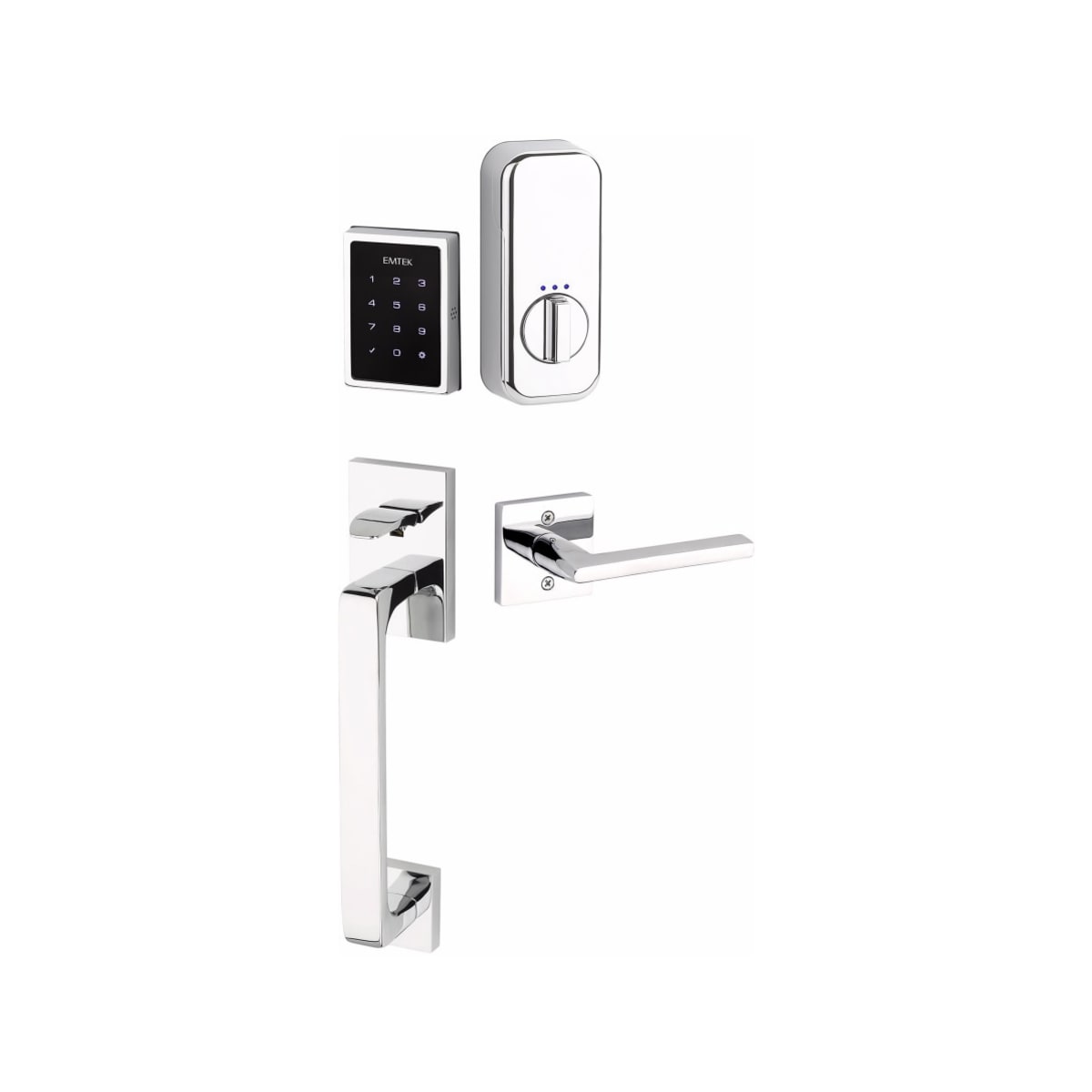 Electronic Locksets - Basel Right Hand Emtouch Lever with Electronic  Touchscreen Lock in Satin Brass - Emtek Hardware in 2023