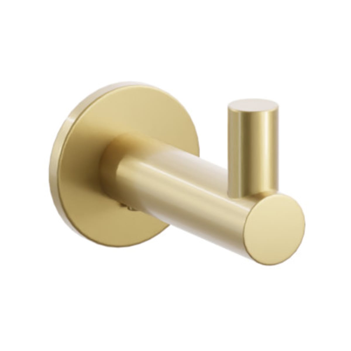 Modern Tubular Brass Single Hook with Rosette