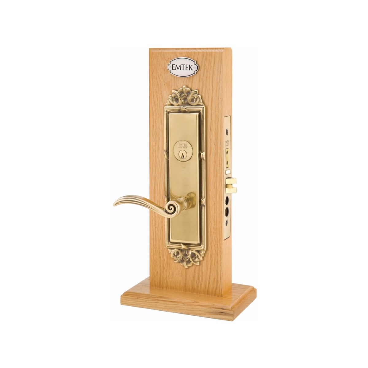 EMTEK Regency Mortise Entry Set with Matching Finish Bristol Knob Choice  of Left/Right Handing Available in Finishes F20330750BLLHUS10B Lef 